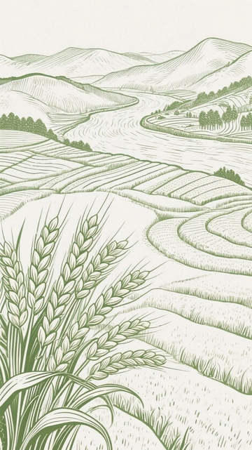 木板雕刻印刷画田野05