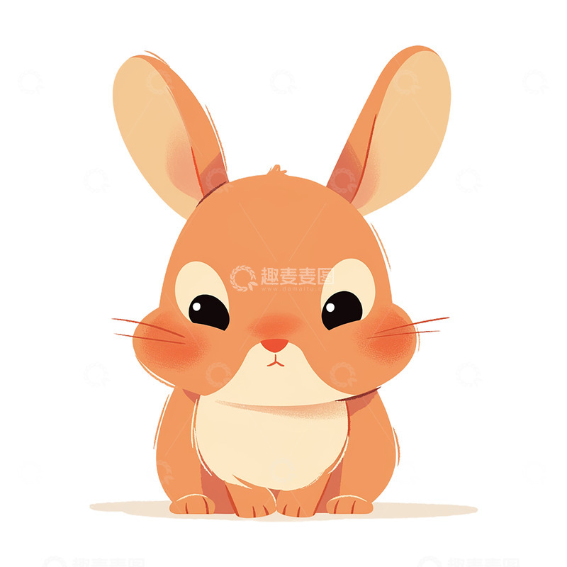 高清大图下载【趣麦麦图】卡通插画可爱小兔子免抠元素7