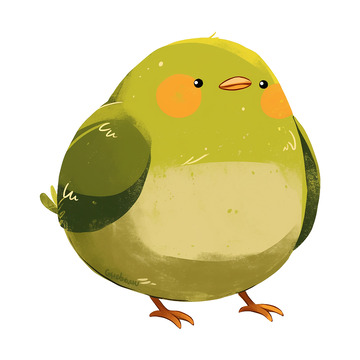 卡通手绘可爱的一只小鸟免抠元素3