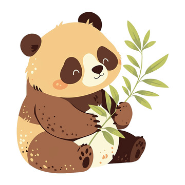 卡通插画可爱的小熊猫免抠元素