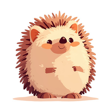 卡通插画一只小刺猬免抠元素1
