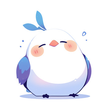 卡通手绘可爱的一只小鸟免抠元素1