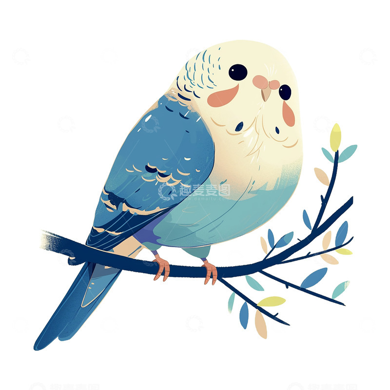 高清大图下载【趣麦麦图】卡通手绘可爱的一只小鸟免抠元素8