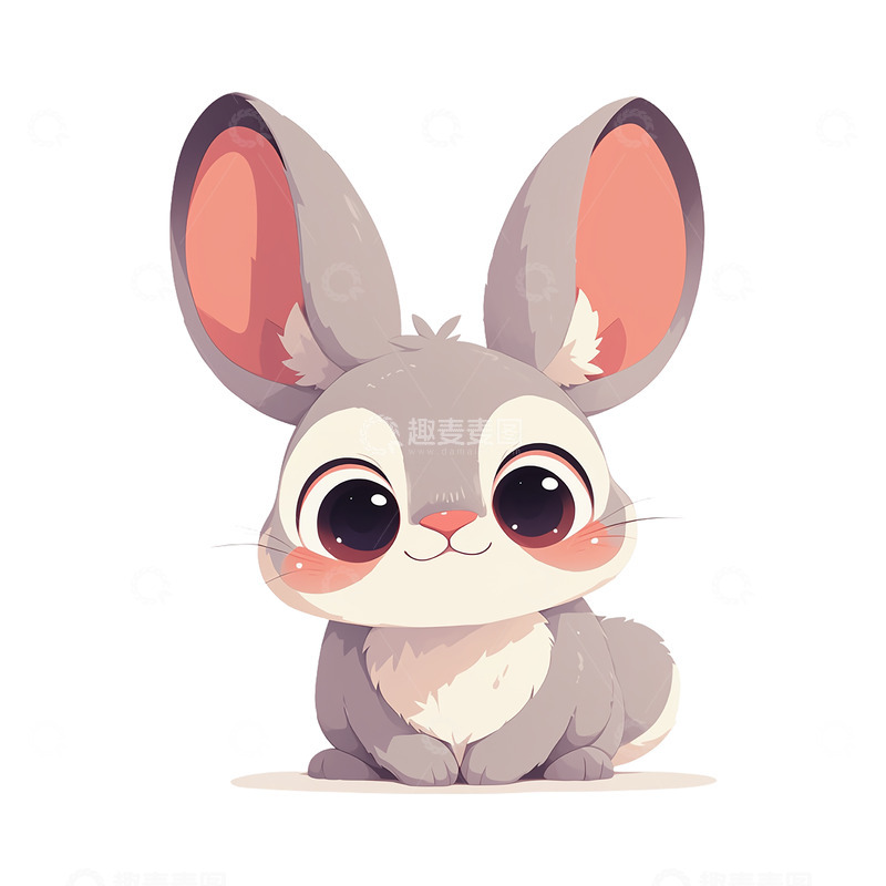 高清大图下载【趣麦麦图】卡通插画可爱小兔子免抠元素