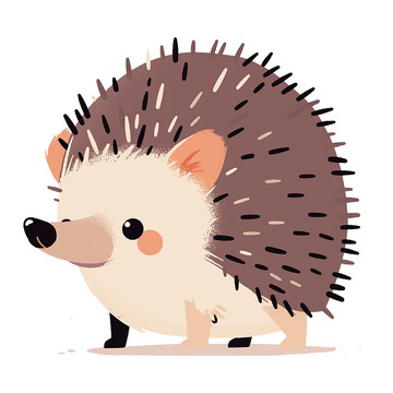 卡通插画一只小刺猬免抠元素2