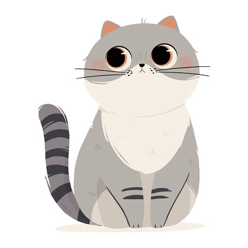 卡通插画一只小猫咪免抠元素