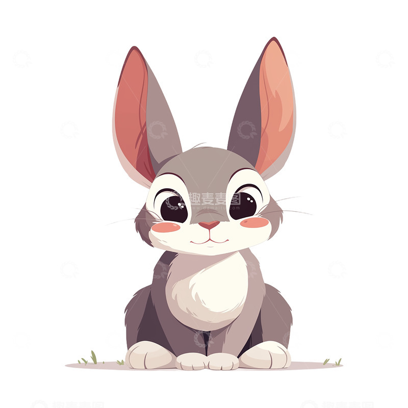 高清大图下载【趣麦麦图】卡通插画可爱小兔子免抠元素6
