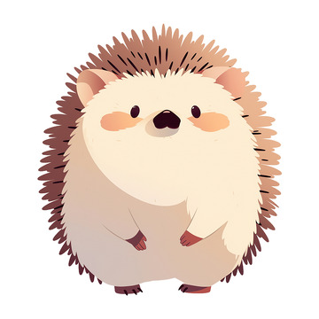 卡通插画一只小刺猬免抠元素1