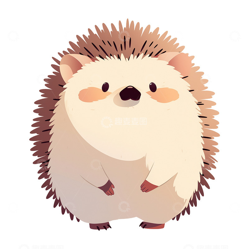 高清大图下载【趣麦麦图】卡通插画一只小刺猬免抠元素1