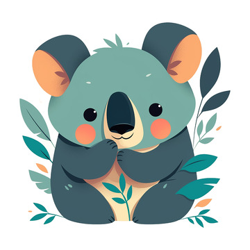 卡通手绘可爱小树懒免抠元素