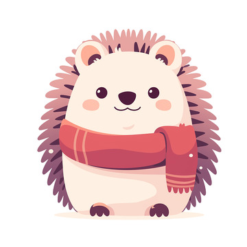 卡通插画一只小刺猬免抠元素