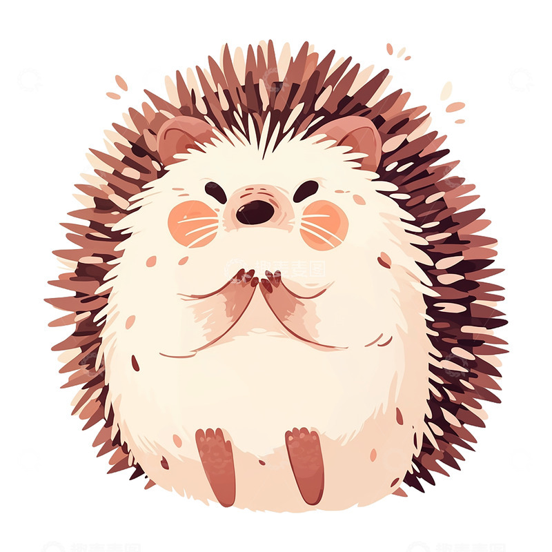 高清大图下载【趣麦麦图】卡通插画一只小刺猬免抠元素2