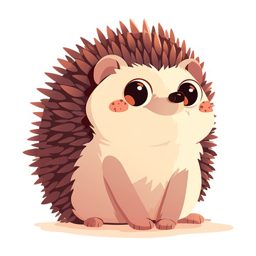卡通插画一只小刺猬免抠元素3