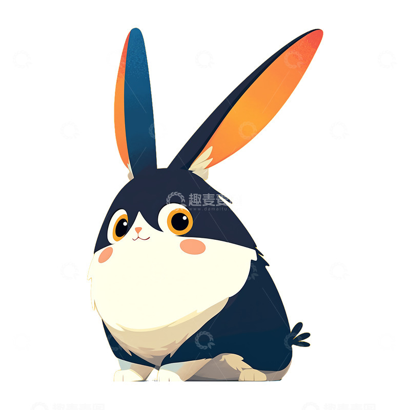 高清大图下载【趣麦麦图】卡通插画可爱小兔子免抠元素5