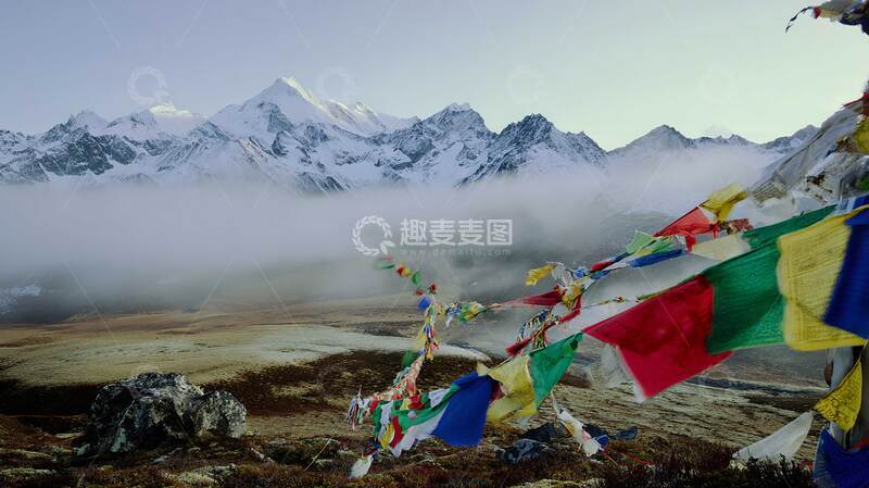 高清大图下载【趣麦麦图】雪山  凛冽  逶迤 