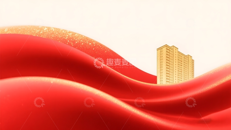 高清大图下载【趣麦麦图】红金地产建筑背景4