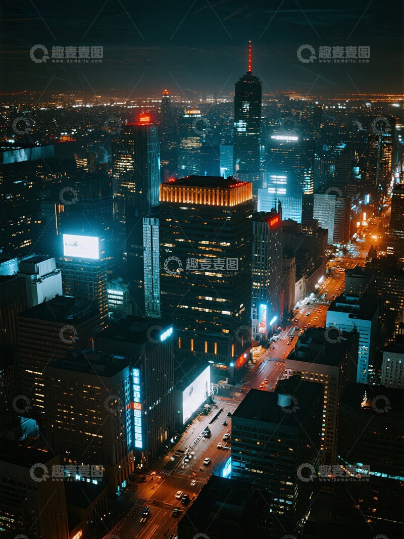 高清大图下载【趣麦麦图】夜幕下的城市灯火辉煌