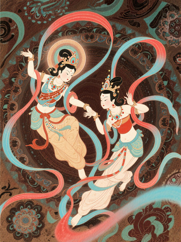 敦煌壁画飞天5
