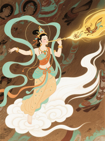 敦煌壁画飞天6