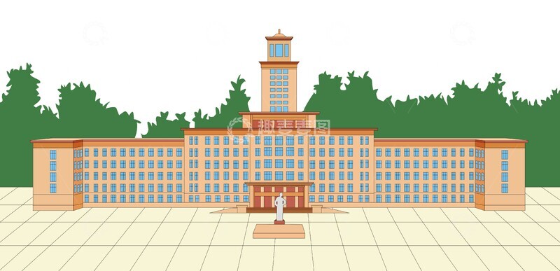 源文件下载【趣麦麦图】天津,南开大学,天津南开大学,建筑线稿