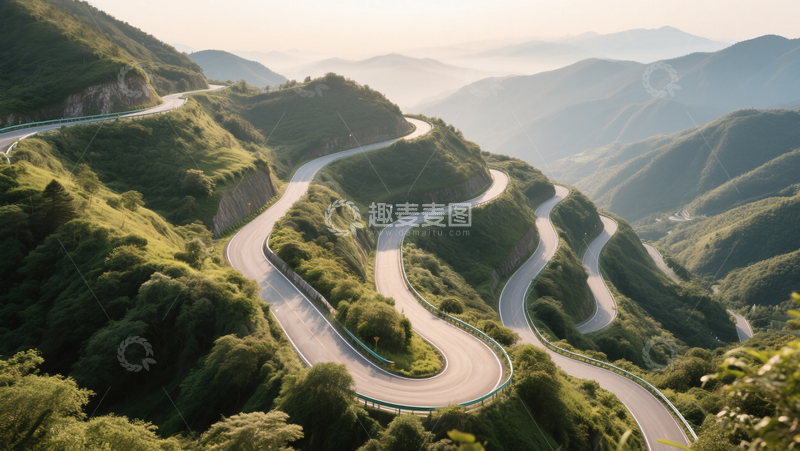 高清大图下载【趣麦麦图】自然风光盘山公路云海商业照片