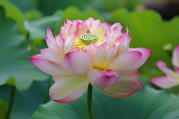 盛开的多瓣荷花