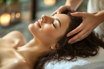 头部按摩的女士