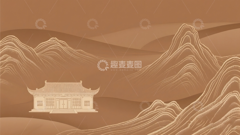 高清大图下载【趣麦麦图】中式山脉主视觉背景