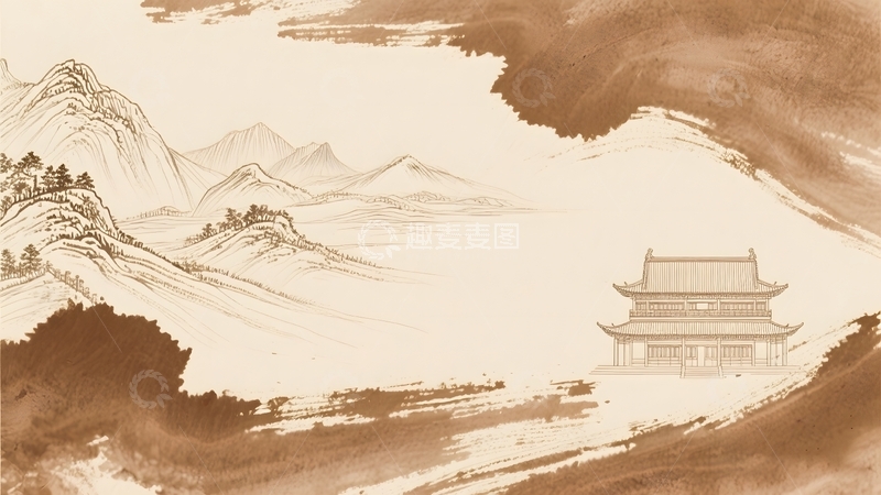 中式古风地产主视觉背景