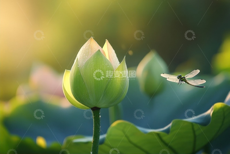 高清大图下载【趣麦麦图】荷塘里生长的荷花花苞