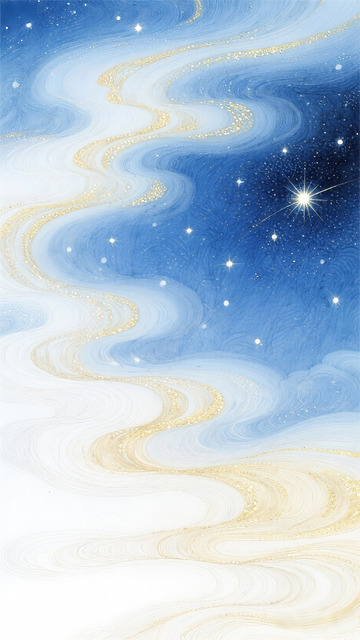 信笺背景手绘星空梵高水彩便笺便利贴素材1