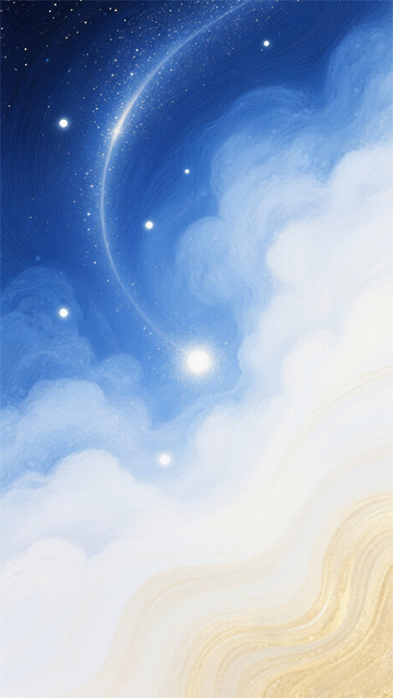 信笺背景手绘星空梵高水彩便笺便利贴素材2