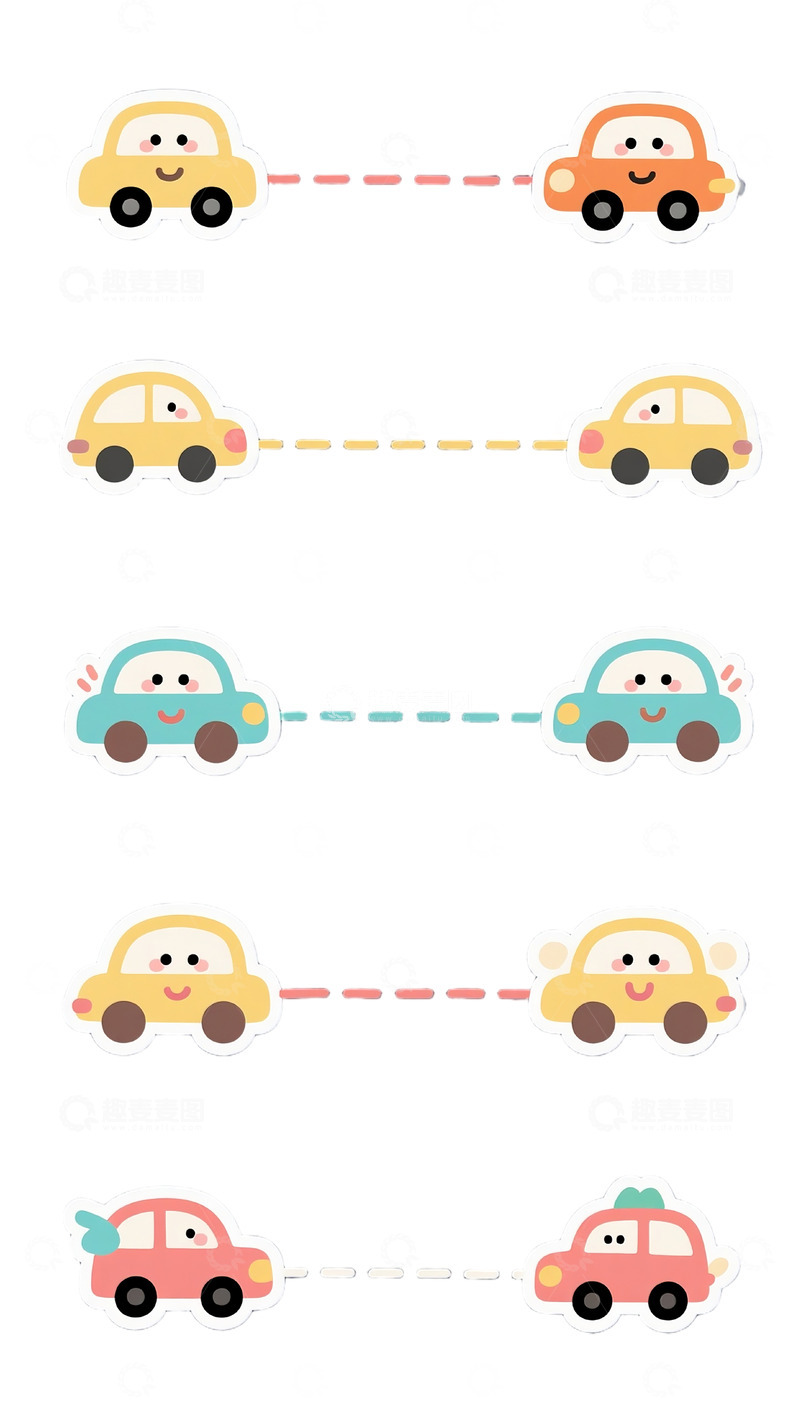 高清大图下载【趣麦麦图】卡通可爱汽车文字框气泡素材文本边框4