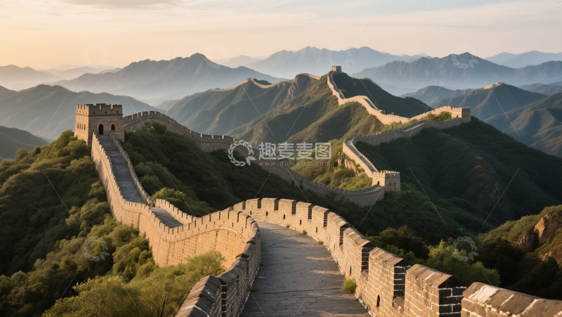 中国万里长城山脉自然风光商业照片