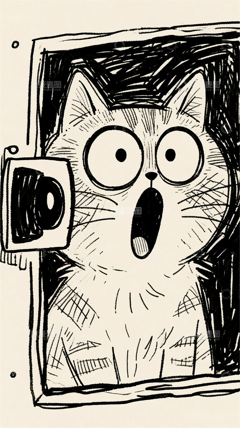 高清大图下载【趣麦麦图】手机壳壁纸素材Q版手绘猫1