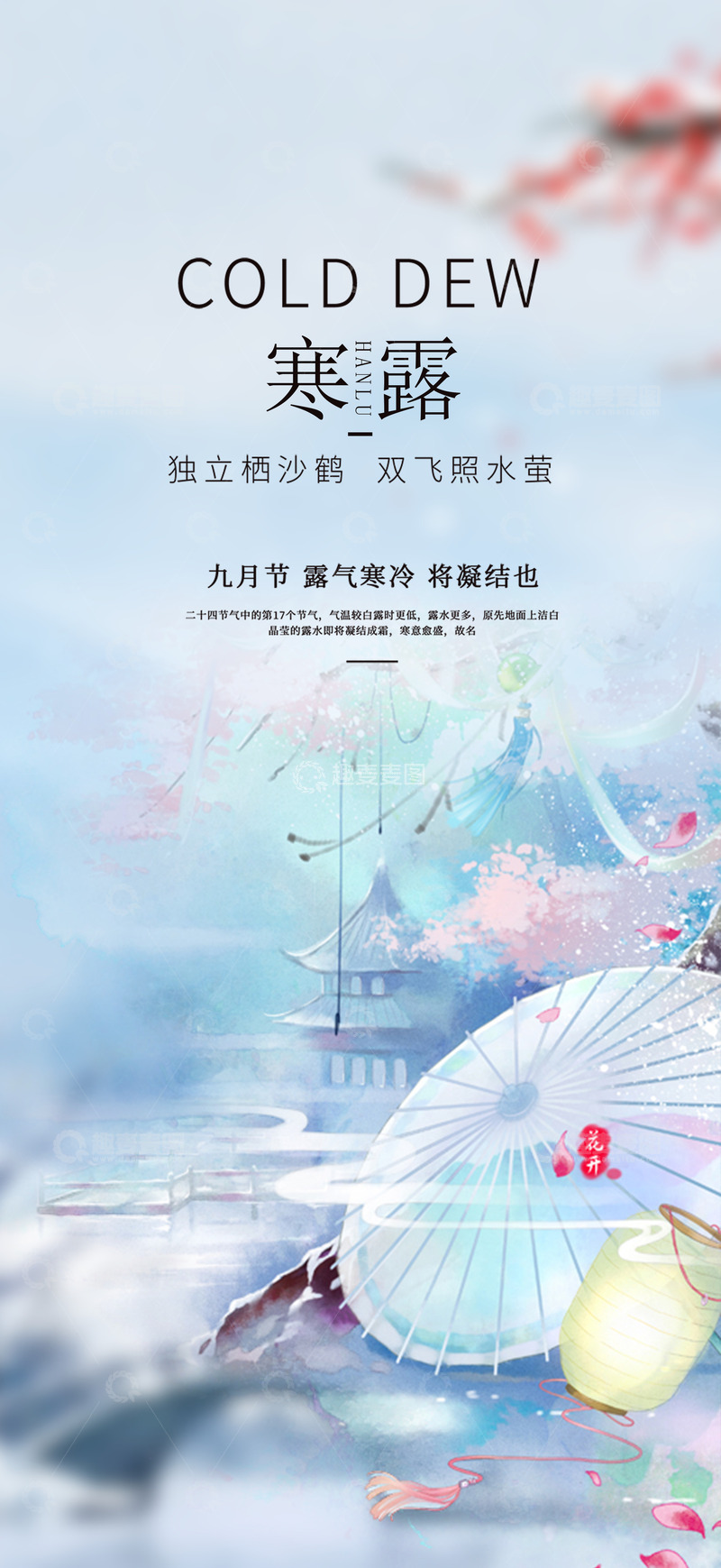 创意传统节气寒露宣传海报