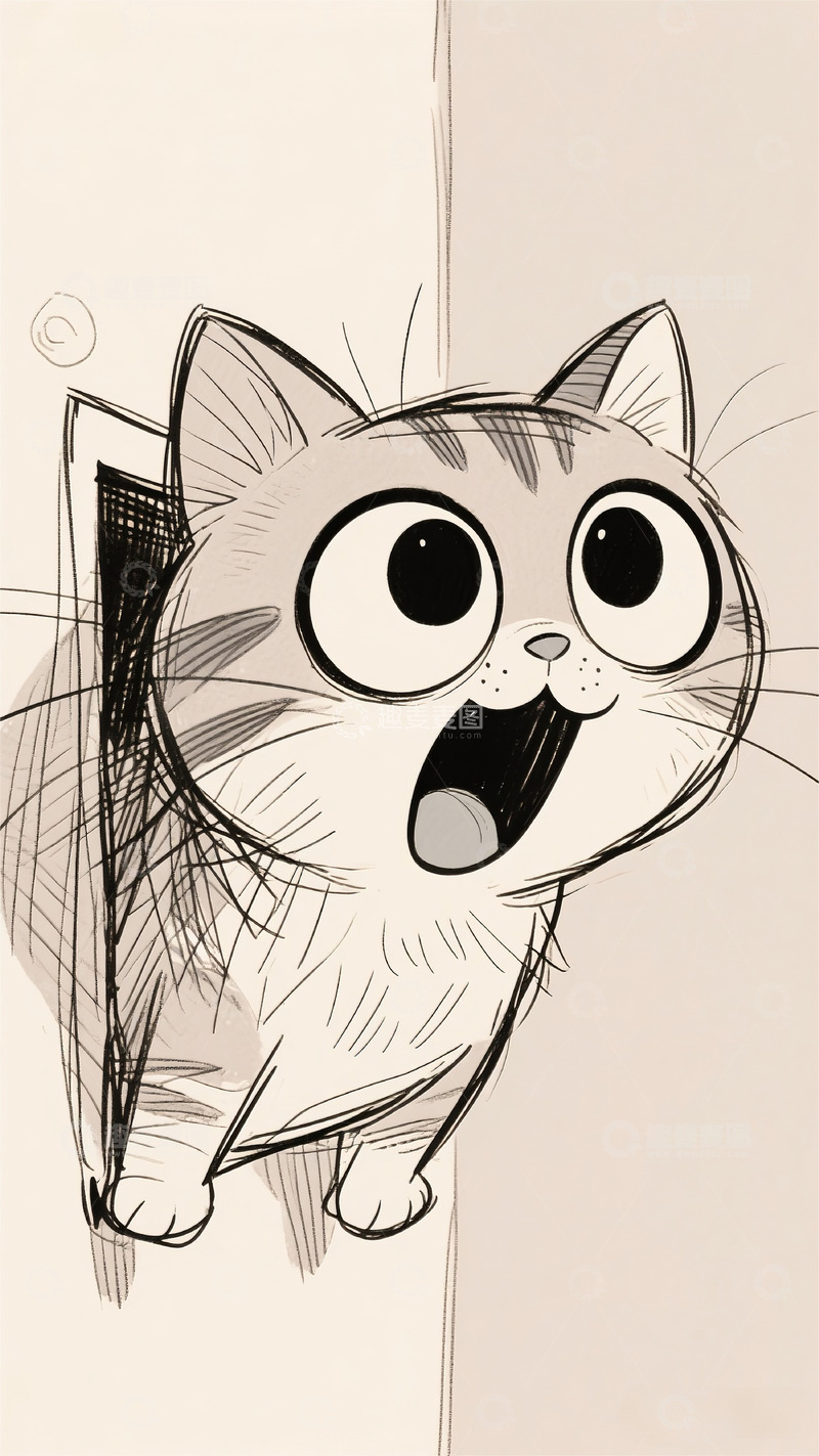 高清大图下载【趣麦麦图】手机壳壁纸素材Q版手绘猫2
