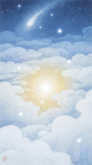 信笺背景手绘星空梵高水彩便笺便利贴素材3
