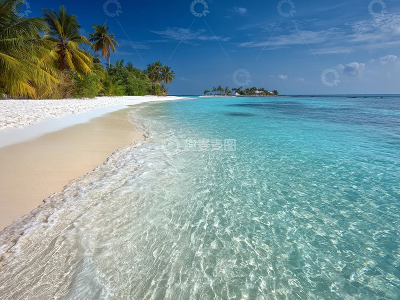 高清大图下载【趣麦麦图】海边椰林 1