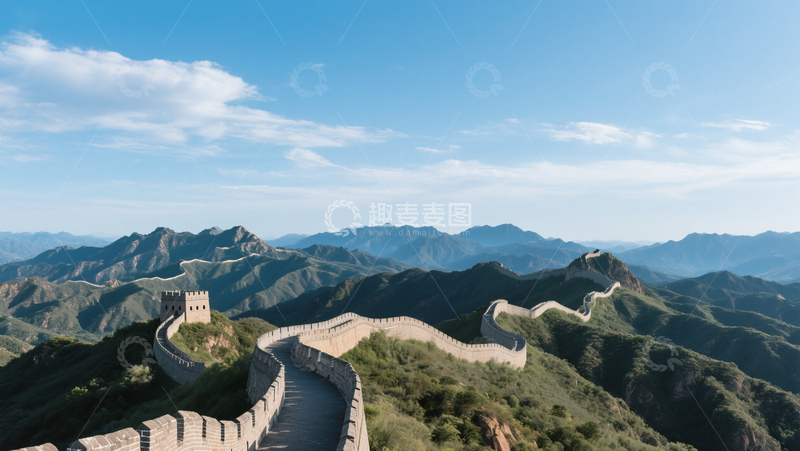 中国万里长城山脉自然风光商业照片