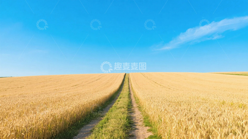 高清大图下载【趣麦麦图】穿过麦田的小路04