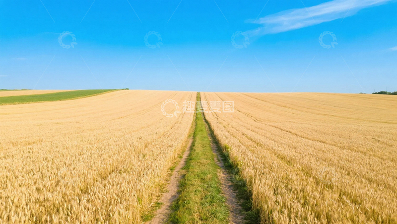 高清大图下载【趣麦麦图】穿过麦田的小路02
