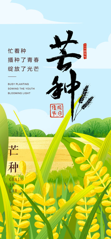 中国传统节气芒种宣传海报5