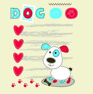 可爱小狗宠物矢量卡通素材