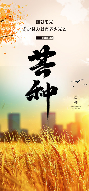 节气芒种宣传创意海报