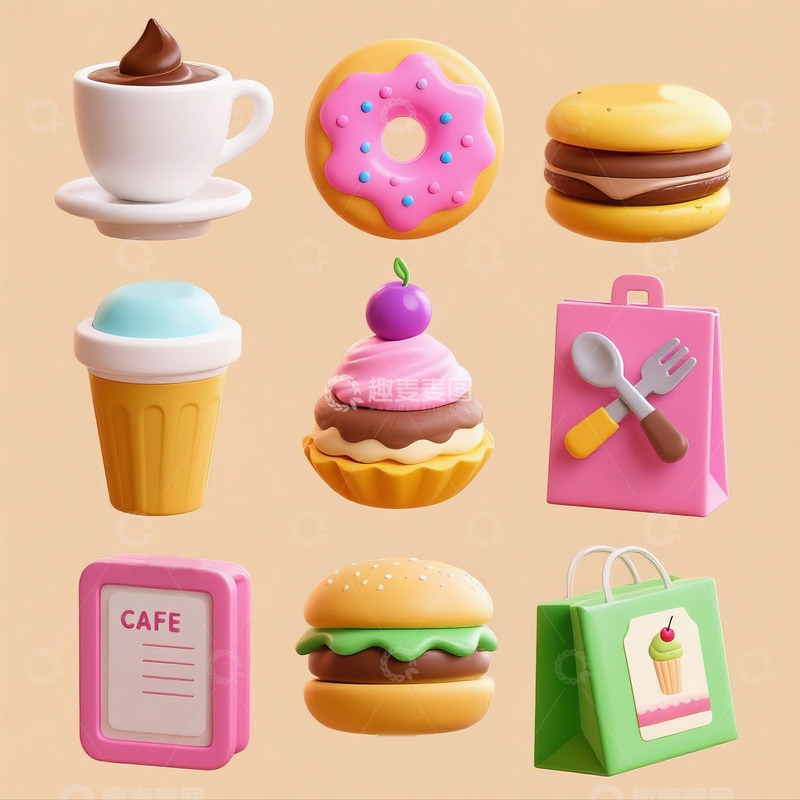 高清大图下载【趣麦麦图】可爱咖啡厅icon