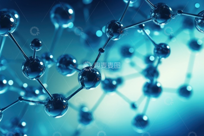 高清大图下载【趣麦麦图】串联的粒子蓝色背景