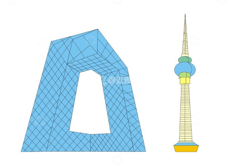 北京建筑地标,中央电视塔,中央电视台