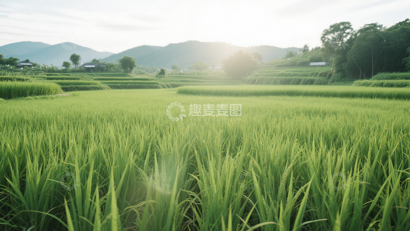 田园风光田野麦田绿色农业商业照片