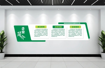 绿色企业简介墙展板